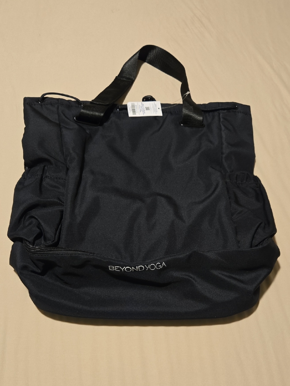 Beyond Yoga Black Duffel Tote Bag - Convertible Gym & Travel Carryall